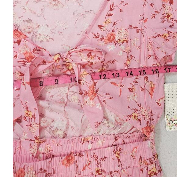 BEBPOP XS juniors pink floral short sleeve cutout romper NWT B126 - Picture 4 of 10